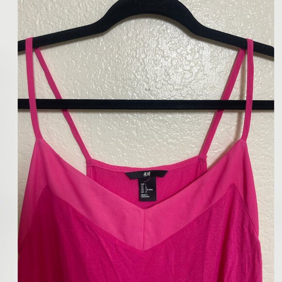 H&M Pink Chic Girly V Neck Cami Top Hipster Hippie Art Boho Bohemian Blouse - Picture 3 of 5